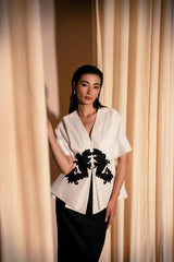 Black and White Kimono Set