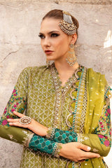 Unstitched Embroidered Cotton Satin Suit | CST-803