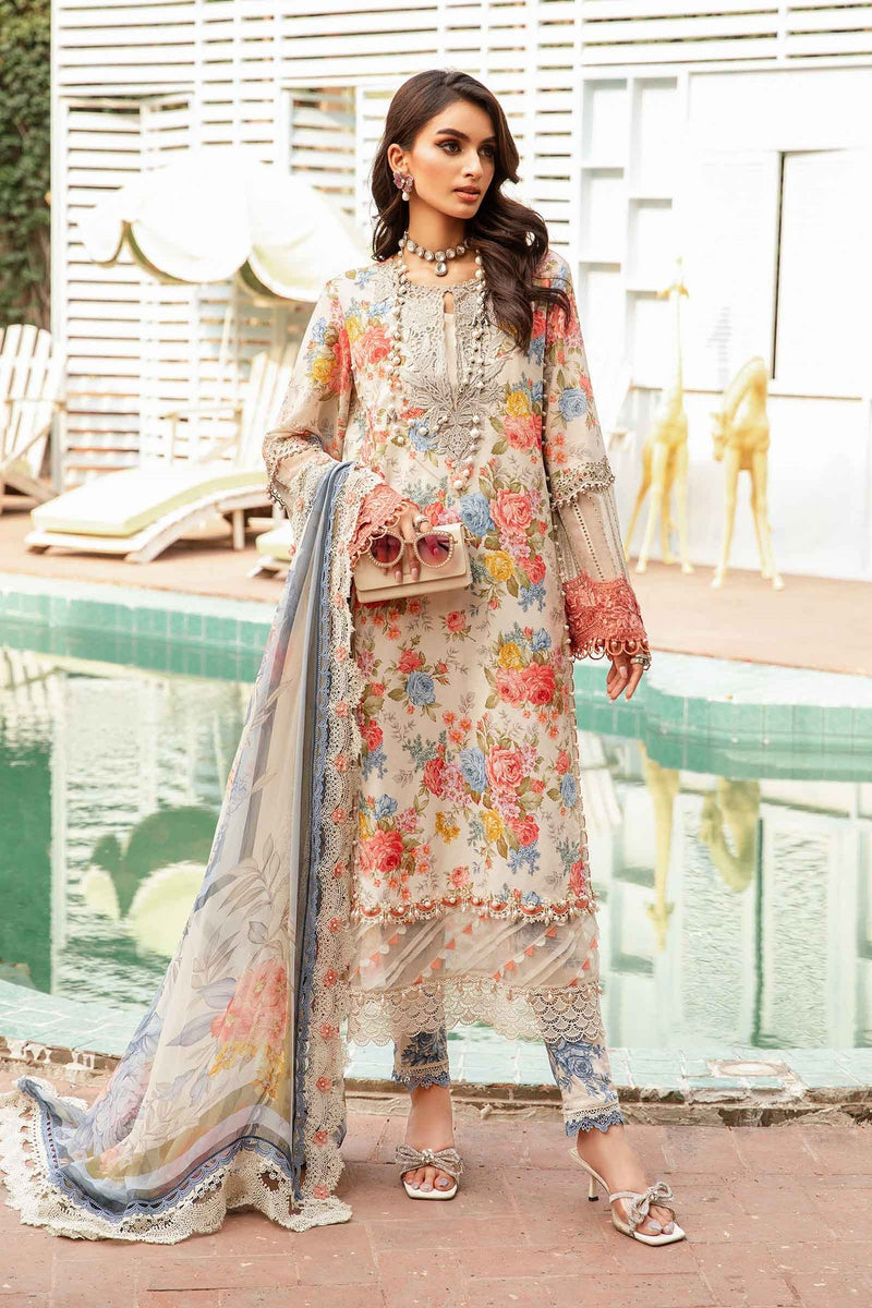 3 Piece Unstitched Printed Suit | MPT-2204-A