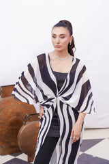 Black & White Stripped Cape