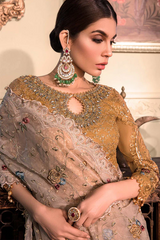 MARIA B EMBROIDERED CHIFFON SUITS UNSTITCHED 4 PIECE D6 - LUXURY COLLECTION