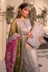 MARIA B EMBROIDERED ORGANZA SUITS UNSTITCHED 3 PIECE D1 - LUXURY COLLECTION