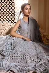 MARIA B EMBROIDERED ORGANZA SUITS UNSTITCHED 4 PIECE D3 - LUXURY COLLECTION