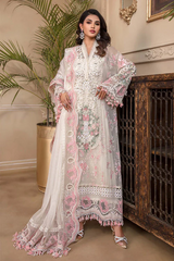 MARIA B EMBROIDERED ORGANZA SUITS UNSTITCHED 4 PIECE D4 - LUXURY COLLECTION