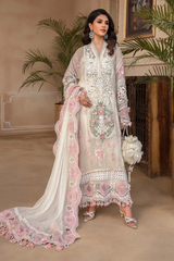 MARIA B EMBROIDERED ORGANZA SUITS UNSTITCHED 4 PIECE D4 - LUXURY COLLECTION