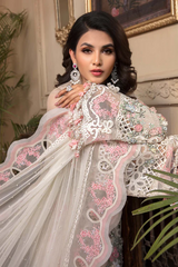 MARIA B EMBROIDERED ORGANZA SUITS UNSTITCHED 4 PIECE D4 - LUXURY COLLECTION