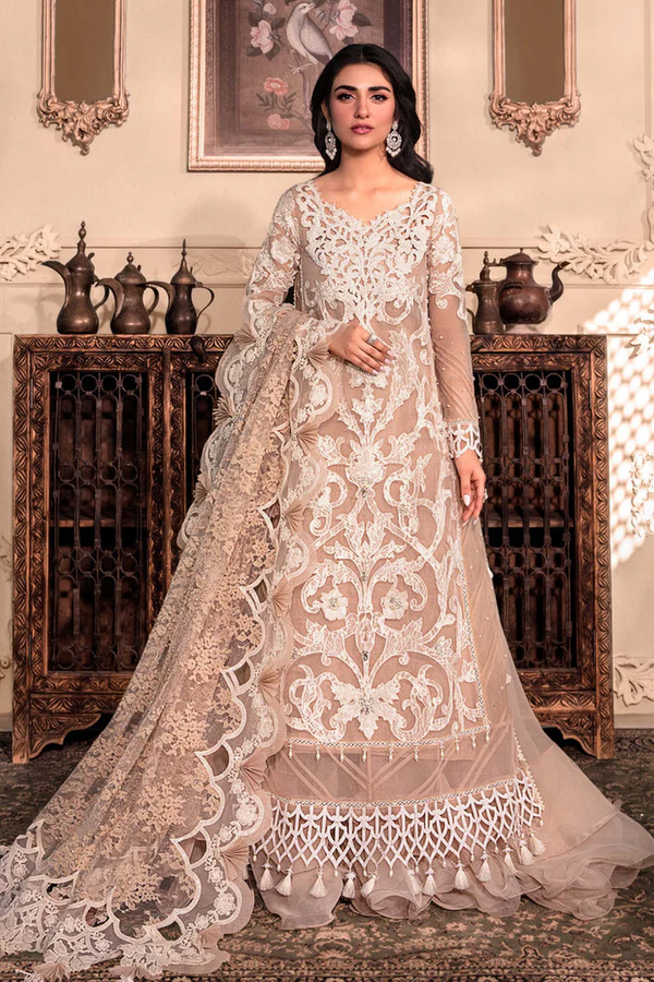 MARIA B EMBROIDERED ORGANZA SUITS UNSTITCHED 4 PIECE D8 - LUXURY COLLECTION