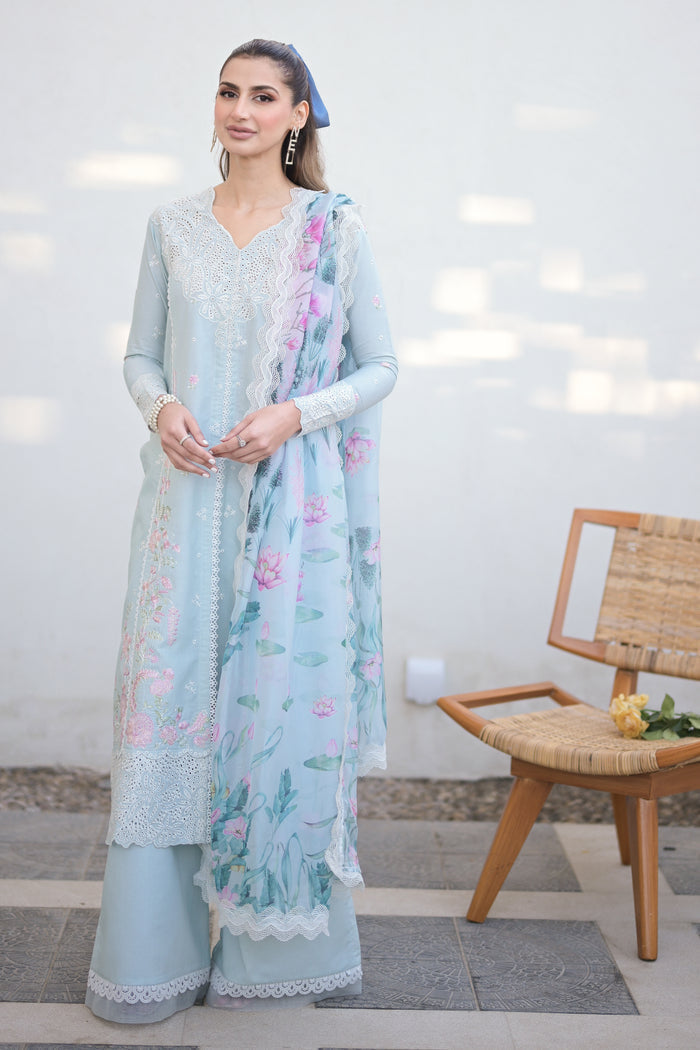 ZAHRA (ICE BLUE) - LUXURY LAWN X EID 2024