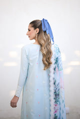 ZAHRA (ICE BLUE) - LUXURY LAWN X EID 2024