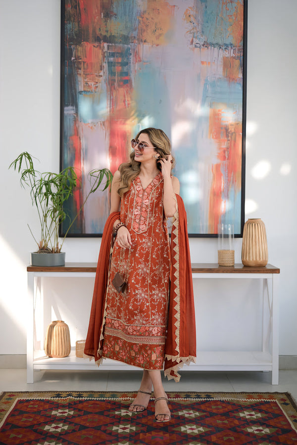 ZAHRA (RUST) - LUXURY LAWN X EID 2024